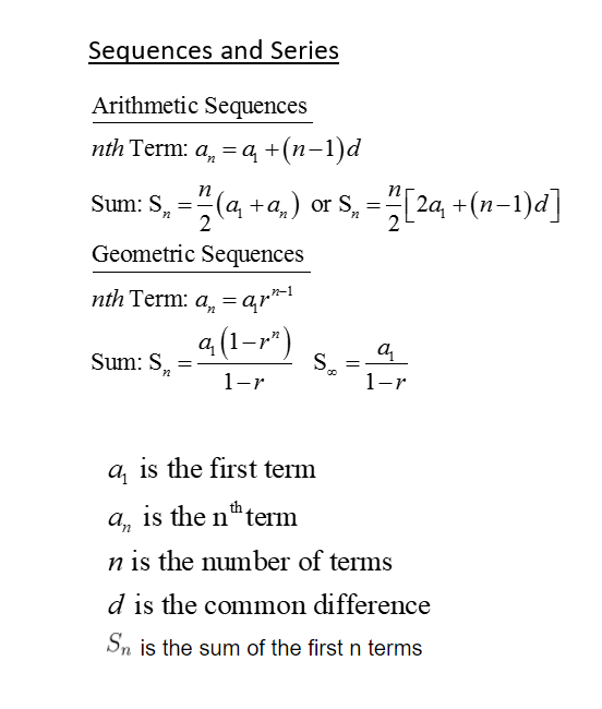 Arithmetic And Geometric Series Sequence Formulas Poly Ed